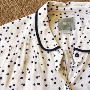 Anthropologie Maeve Polka Dot Blouse EUC